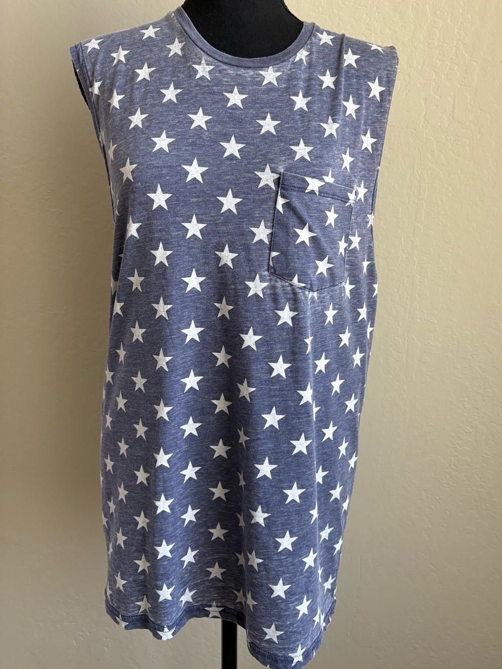 MAD Engine Blue Star Pocket Sleeveless Top